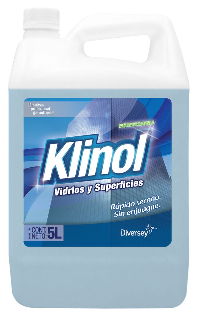 Klinol Vidrios y Superficies 4x5L - Limpiador de vidrios y superficies